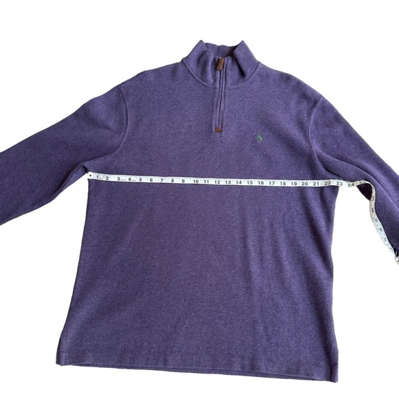 Polo By Ralph Lauren Mens Purple 1/4 Zip Long Sleeve Knit‎ Sweater Size L - Picture 8 of 11